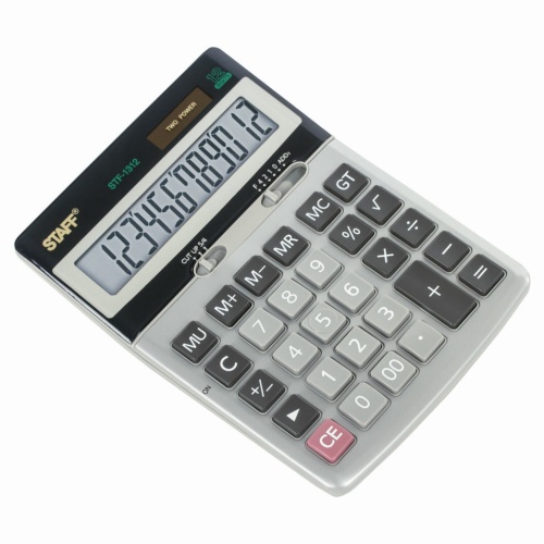 Калькулятор настольный металлический Staff STF-1312 12 разрядов 250119 фото 10